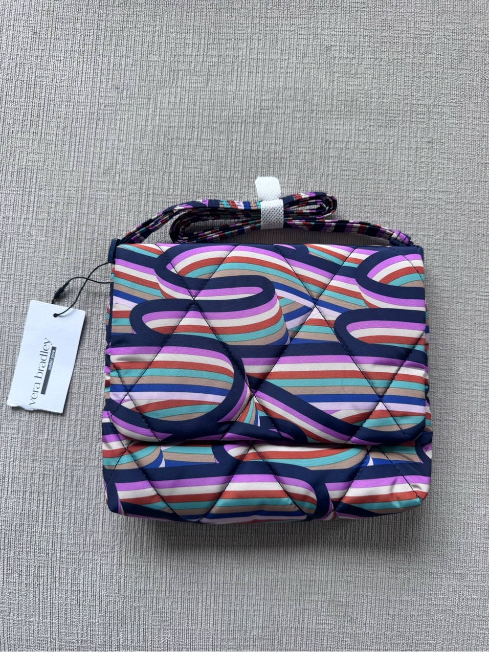 Vera Bradley NWT Retro Ribbons Small Flap Hipster Crossbody Bag